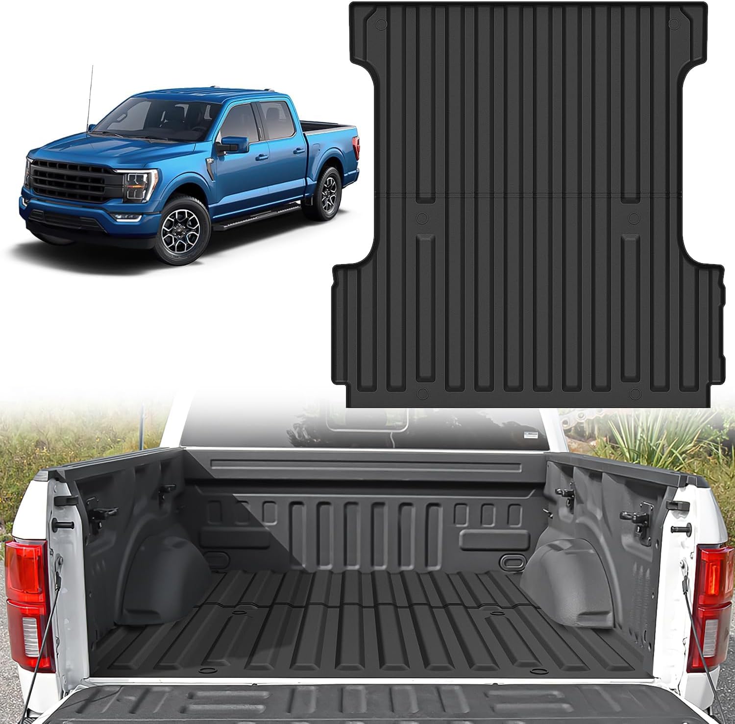Nilight Truck Bed Mat 5.5FT for 2015-2025 2026 Ford F150, TPE Anti-Slip Vehicle Cargo Bed Liner Mat for Ford F-150, All Weather Protection for Your Truck