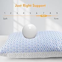 Vista 5 de Almohada de cama tamaño King, 1 unidad, almohada de espuma viscoelástica triturada ajustable, almohada refrescante suave y de apoyo para personas
