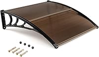 Vista 12 de Tangkula Toldo de ventana de 40 x 48 pulgadas, moderno toldo de policarbonato para puerta superior con hoja hueca para protección contra la lluvia