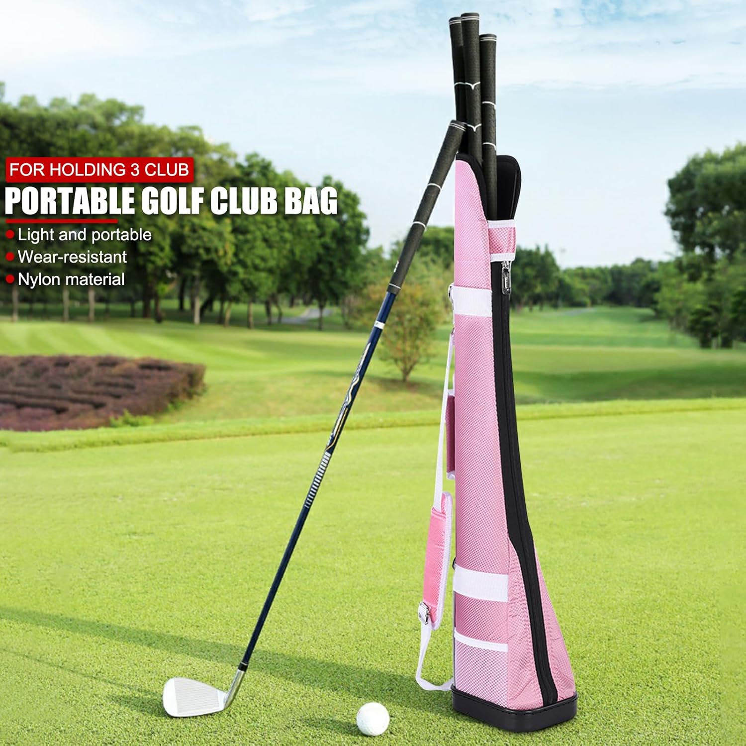 Sunday Golf Bag, Golf Travel Bag for 3 Golf Clubs Lightweight Carry Bag for Men & Women