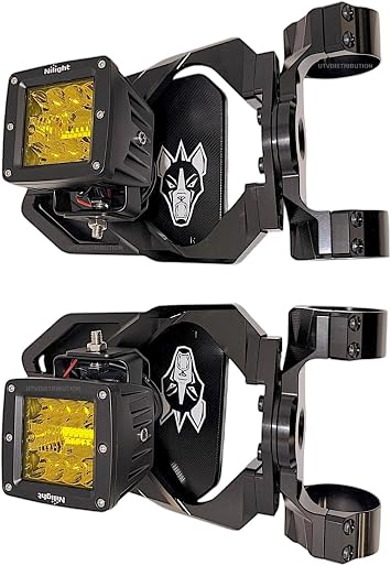 Chupacabra Offroad Cuero Race UTV Mirrors With LED Lights set of 2 Black Race-Black-2"-Amber-LED