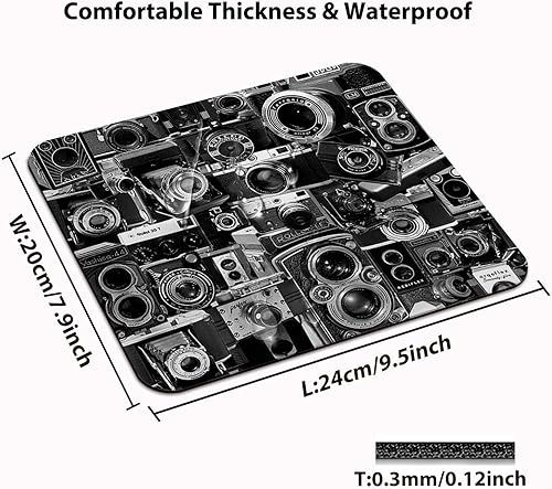 Miniatura 2 de Retro Cool Camera Collection Print Art Mouse Pad, diseño único fresco vintage cámara Montage Mouse Pads