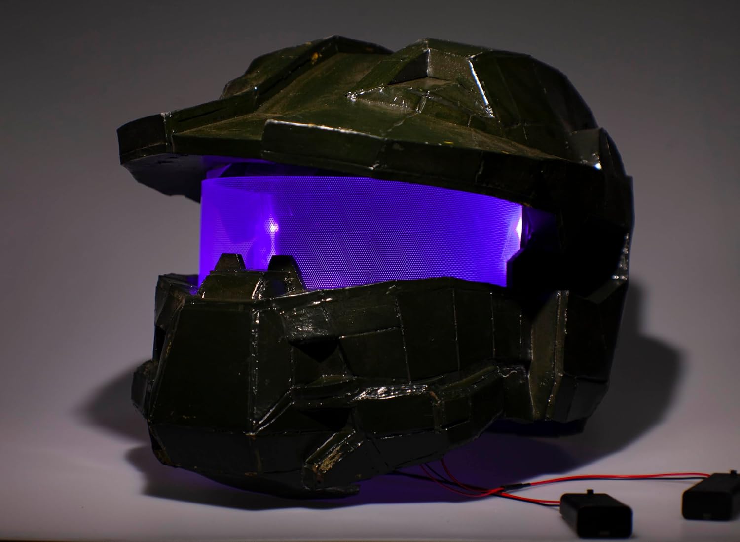 [ Rectangular ] for Master Chief Helmet Lamp Titan Lamp Batman led Light Decorations Flexible Helmet Lights Cosplay DIY kit RGB Superhero for Men Gifts Purple