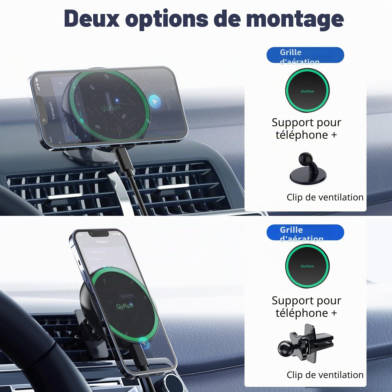 15W avec Support de Chargeur de Voiture sans Fil magnétique Compatible avec Le Chargeur Magsafe Voiture, pour iPhone 13/12 Pro Max Mini