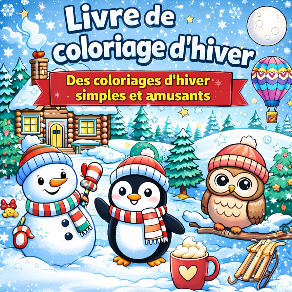 Livre de coloriage d’hiver: 55 coloriages d’hiver simples, amusants et relaxants
