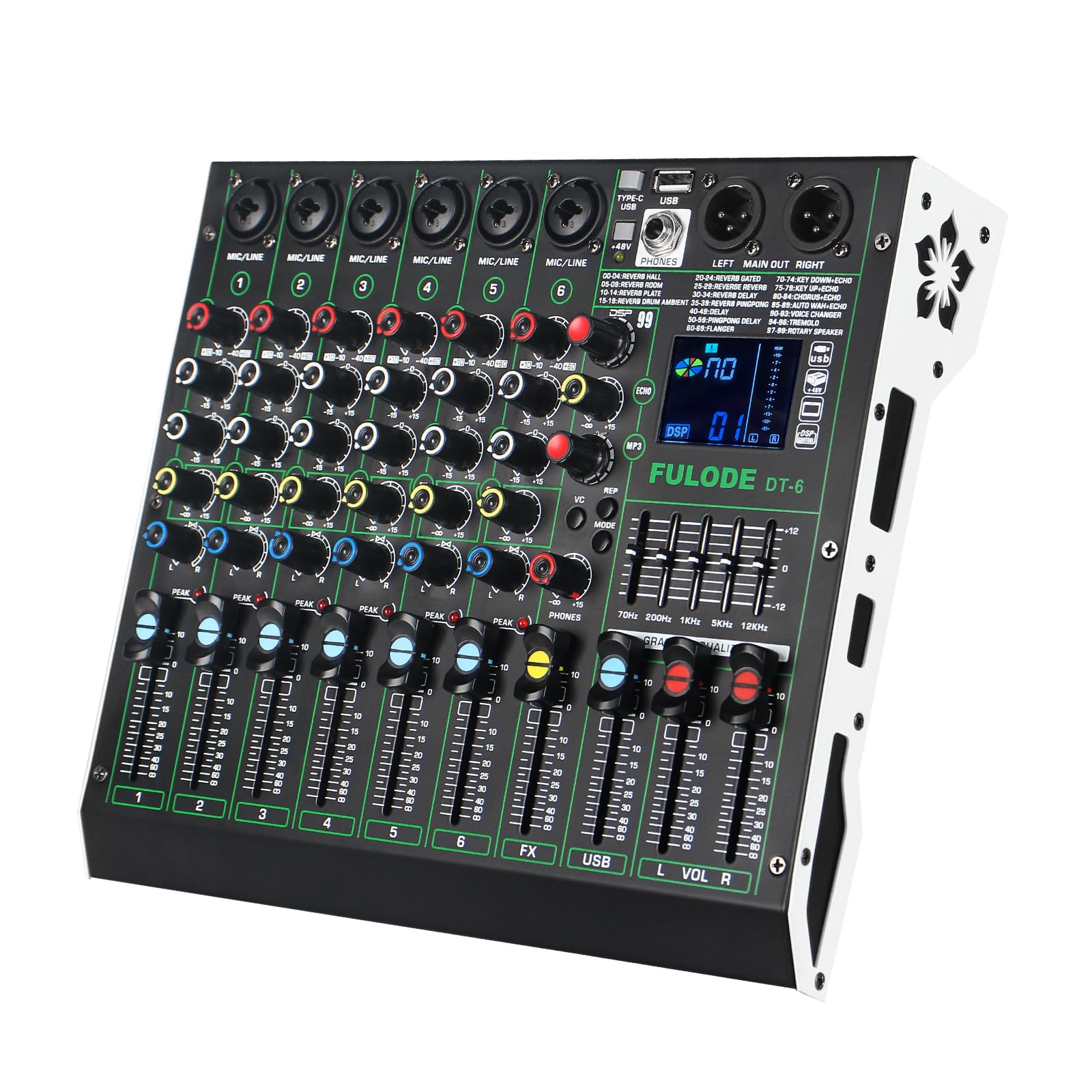 Amazon.com: FULODE Professional DJ Audio Mixer,6 Channel Sound