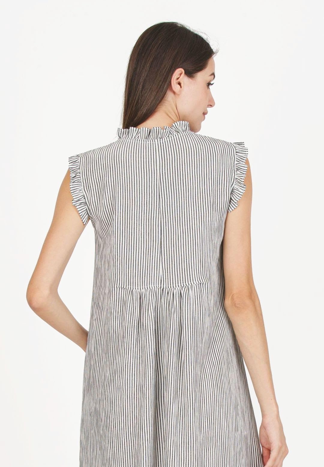Robe rayée à Volants ATTESA pour la Grossesse et l'allaitement