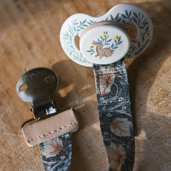 Elodie Details Catene portaciuccio e clip in acciaio inox Duo, per neonati e bambini, anello universale in silicone - Standen Pacifier/Pimpernel Metal Clip - 2