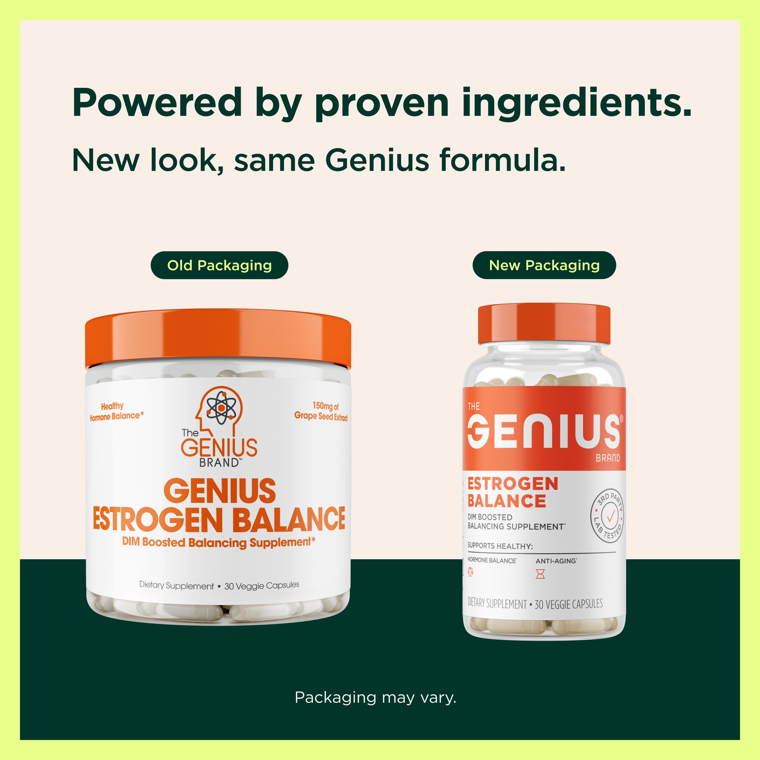 Genius Estrogen Balance, Dim Supplement - Blocker for Men & Women - Hormones, Hormonal Acne & Menopause - Aromatase Inhibitor with Grape Seed Extract & BioPerine - 30 Capsules — Amazon image 4