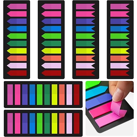 10-Color Arrow Sticky Notes Tabs [1500 Pieces]