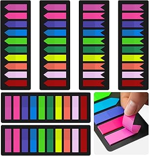 KICNIC 1500 Pieces Page Markers Sticky Index Tabs, Arrow Flag Tabs Self Adhesive, Colored Notes Tab Stickers for Notebook,