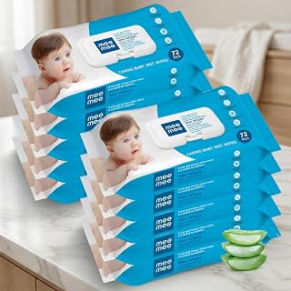 Mee Mee Wet Wipes for Baby Skin with Aloe Vera | 24 Wipes x Pack of 10-240 Wipes | Paraben Free, Fragrance Free, pH Balanc... Price In India