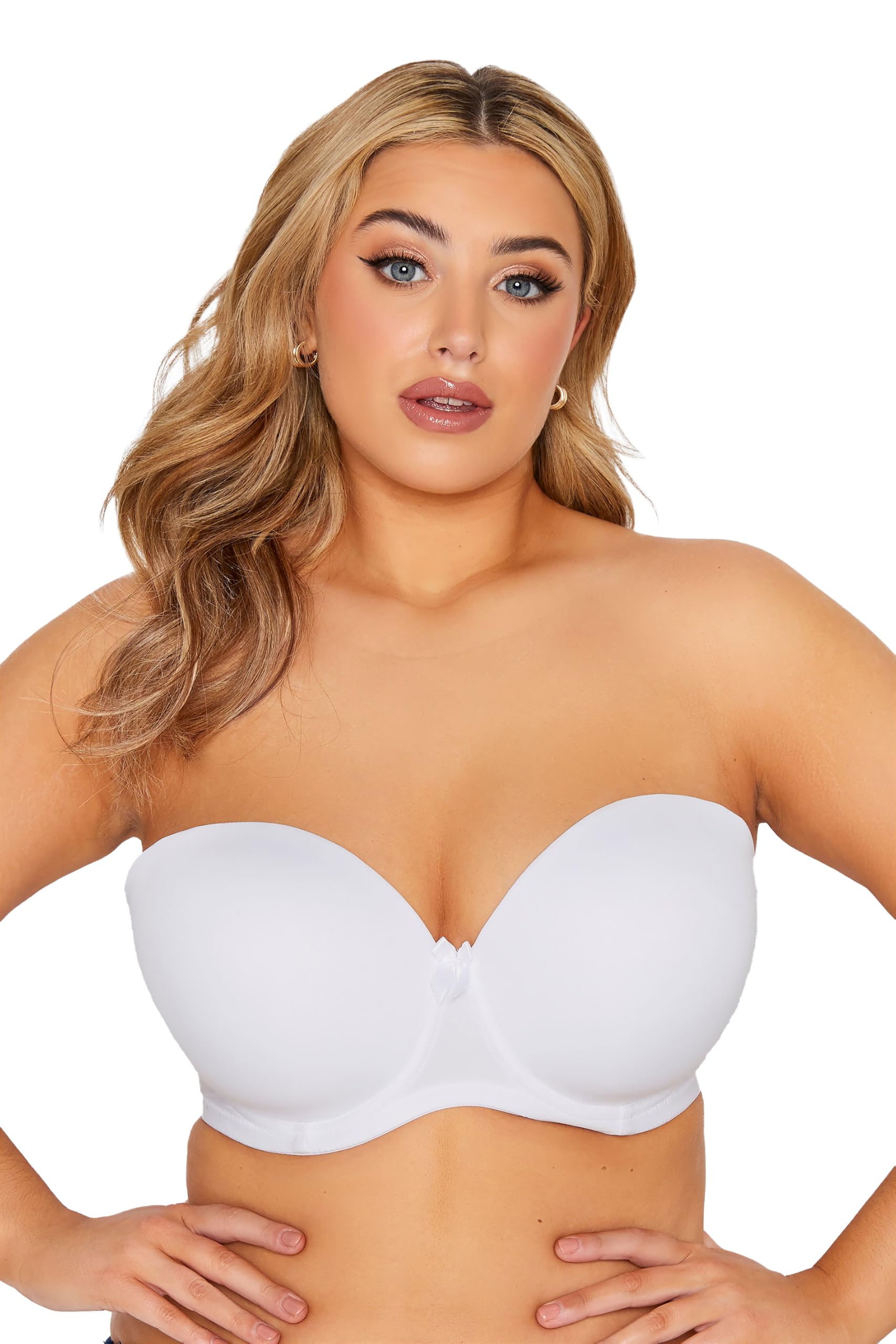 Yours Curve Moulded Underwired Full Cup Multiway Bra with Removable Straps - Women's - Plus Size Curve White