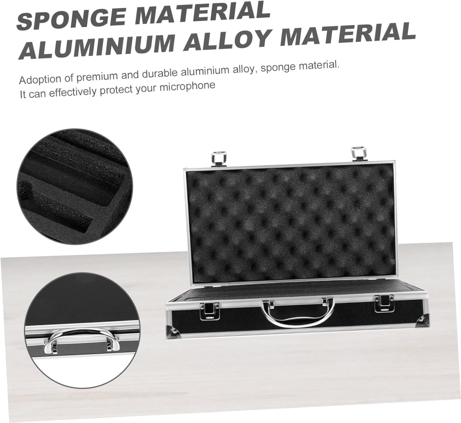 ERINGOGO Microphone Storage Box Shockproof Organizer Case for Travel Durable Protection for Cables Mics for Streaming Present for Music Lovers