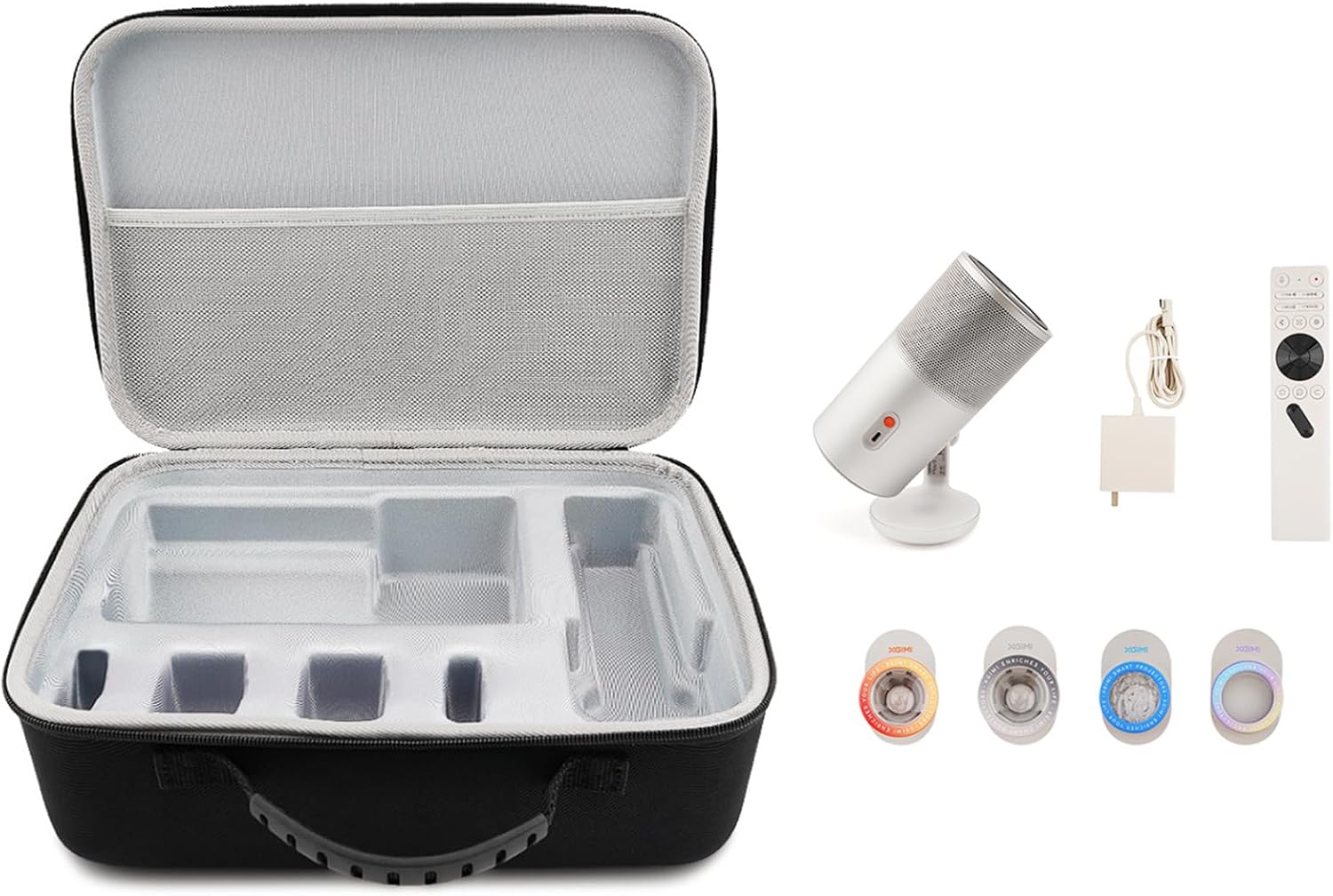 Carrying Case for XGIMI MoGo 4 2025 NEW Portable Projector,Hard Travel Case Cover Storage Bag for XGIMI MoGo 4 Filters,Wall Charger,Remote,Accessories(Black)