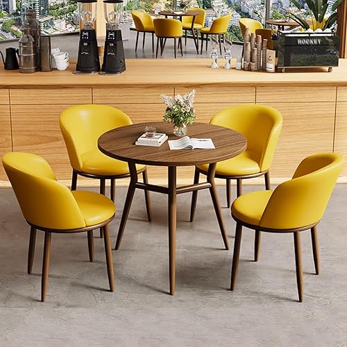 Miniatura 10 de YVYKFZD Juego de mesa y silla para sala de recepción de oficina, juego de mesa de comedor simple para cocina, mesa de conferencias redonda pequeña