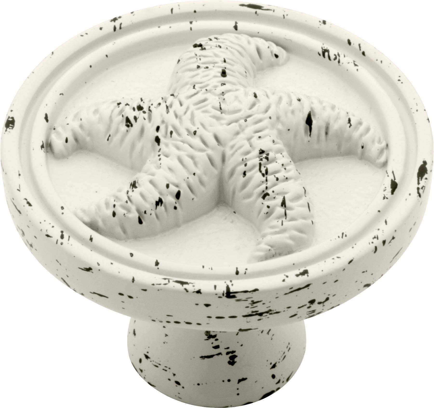 Liberty PBF657C-254-C 35-mm Seaside Cottage Starfish Kitchen Cabinet Hardware Knob, Vintage Antique White