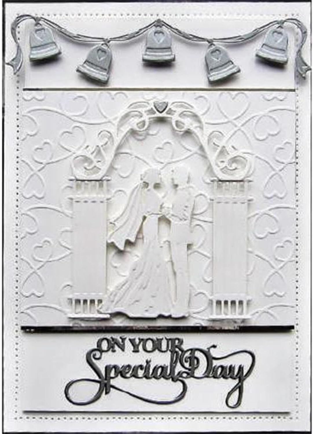 3PCS Wedding Dies for Card Making Bride and Groom Metal Cutting Dies for DIY Scrapbooking Paper Crafting Handmade Crafts On You Wedding Day Alphabets Wedding Building Metal Die Cuts,Wedding Decoration