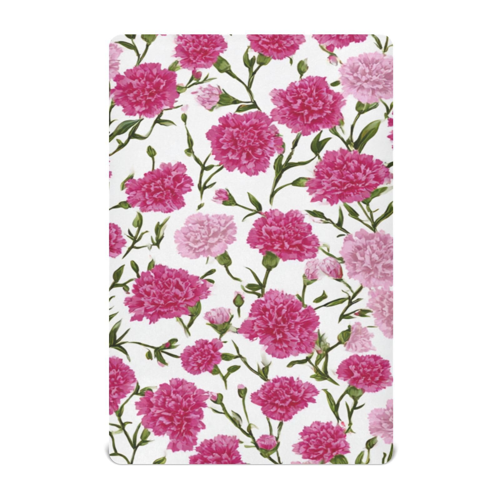 Crib Sheet Breathable Soft Crib Mattress Sheet for Baby Toddler Boys Girls Fitted Crib Sheet Fit Standard Crib Mattress 39 x 27 Inch Hot Pink Carnation