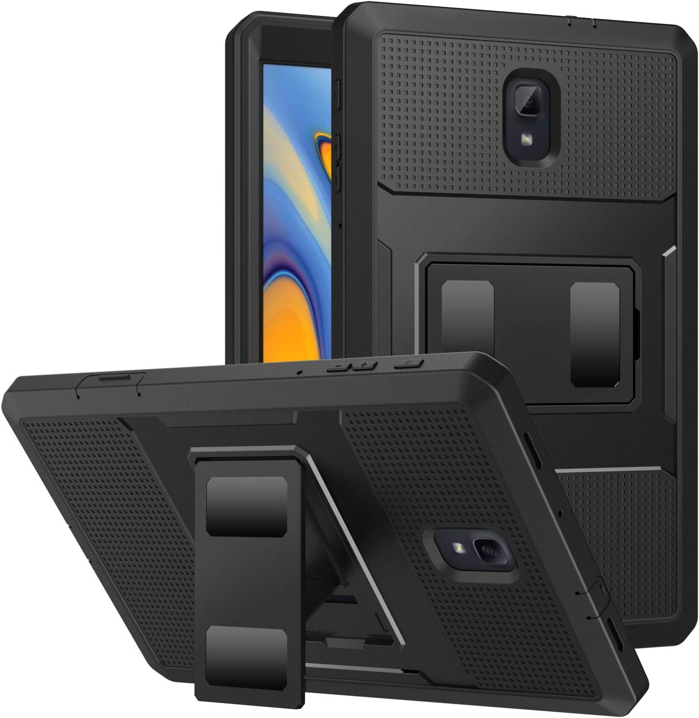 MoKo Galaxy Tab A 10.5 2018 Case, [Heavy Duty] Shockproof Full Body Rugged Protective Cover w/Built-in Screen Protector Compatible with Samsung Galaxy Tab A 10.5 Inch SM-T590/T595/T597 Tablet - Black