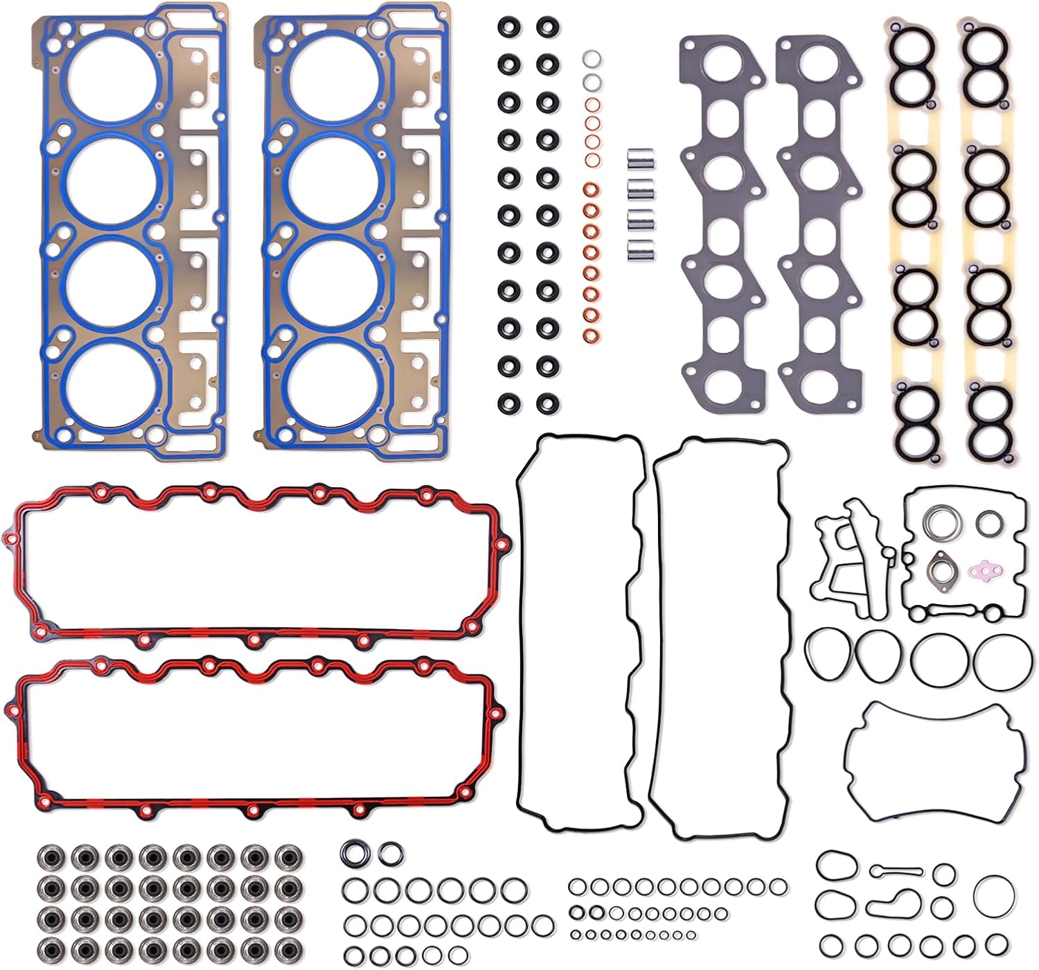 MLS Cylinder Head Gasket Set Compatible with 2003-2010 Ford 6.0L V8 Powerstroke Diesel Turbo F250 F350 F450 F550 E350 E450 Super Duty TS2637400SI HSU26734 26374PT CS26374 ES72229