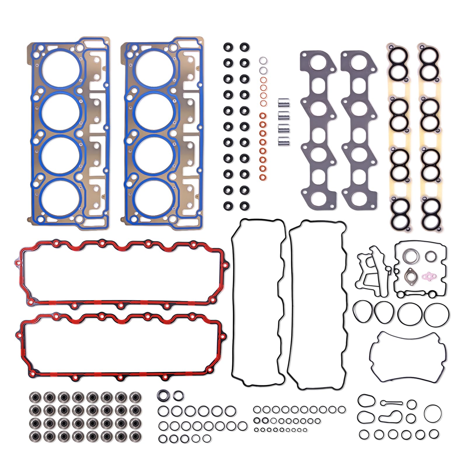 MLS Cylinder Head Gasket Set (18mm) Compatible with 2003-2010 Ford 6.0L V8 Powerstroke Diesel Turbo F250 F350 F450 F550 E350 E450 Super Duty TS2637400SI HSU26734 26374PT CS26374 ES72229