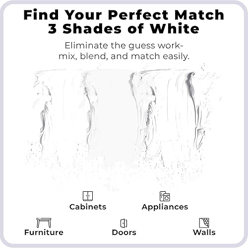 Vista 4 de spot. Pintura de retoque Acabado mate para gabinetes, paredes, puertas y muebles Kit de reparación blanco multitono Secado rápido, Blanco mate
