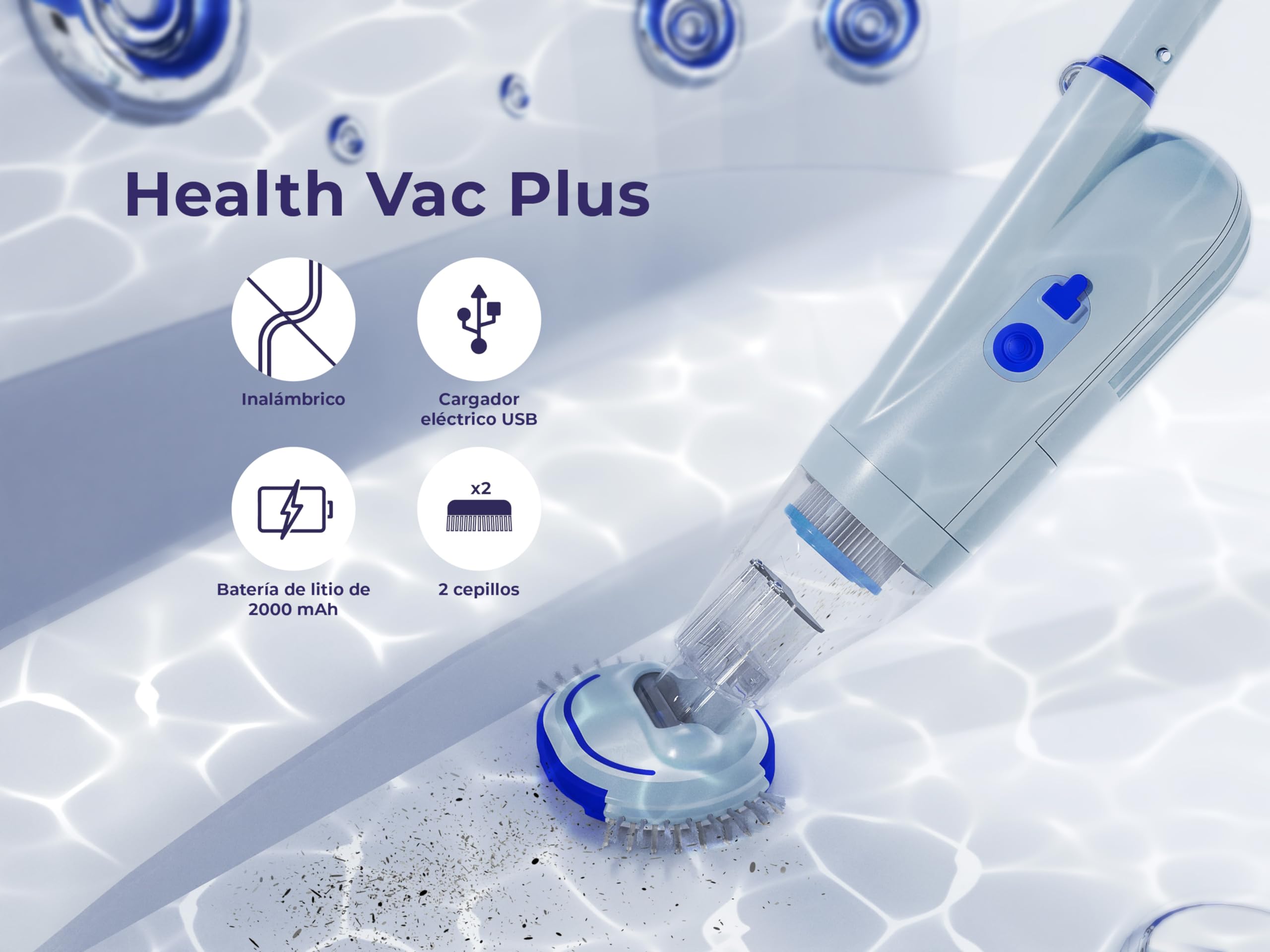 Gre CSPAN Health Vac limpiafondos batería SPAs y piscinas elevadas Suelo