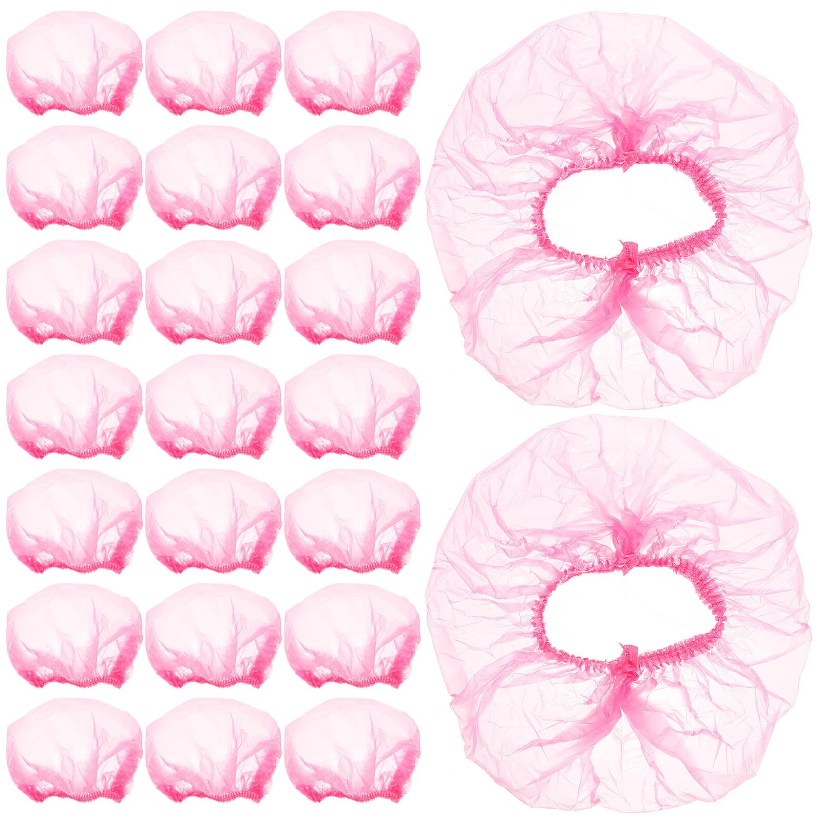 Große Einweg Duschhaube für Damen aus Kunststoff, Rosa, 500 Stück