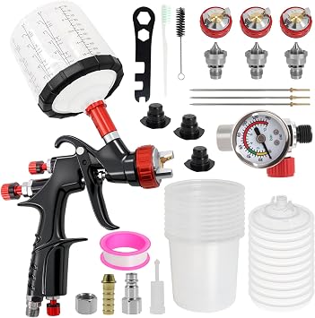 R500 LVLP Automotive Paint Spray Gun Kit with 1.3/1.7/2.0mm Nozzles