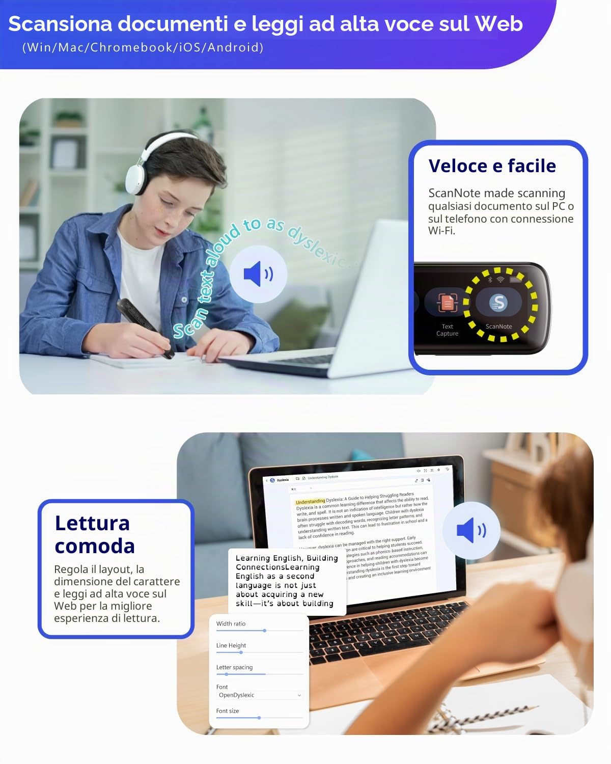 PenPower WorldPenScan Go - Evidenziatore digitale, penna di lettura e traduttore portatile multilingue. Speech/Scan-to-Text, Speech/Scan to translate All in one