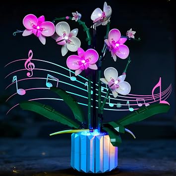 Upgraded LED Lighting Compatible with Lego Orchid 10311, Music Version Light Kit Compatible with Lego 10311 Plant Decor, Giving Light to Model, NOT Included The Model