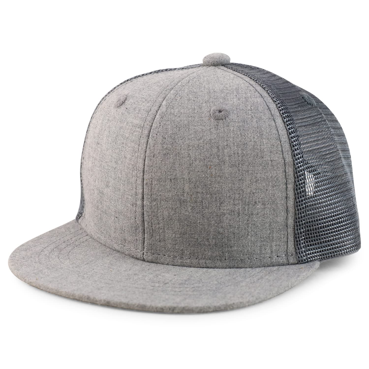 Armycrew Infant to Youth Plain Structured Mesh Back Flatbill Snapback Cap