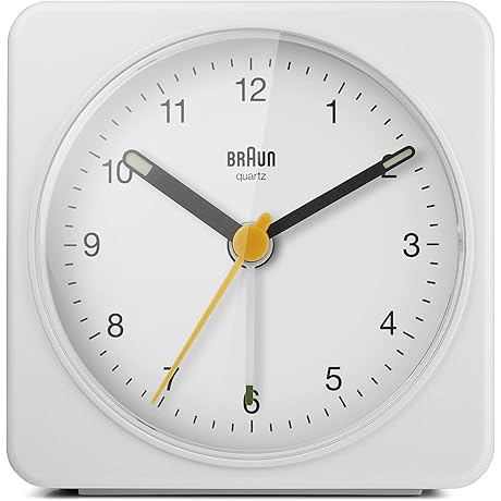 Braun Classic Analogue Travel Alarm Clock with Snooze and Light
