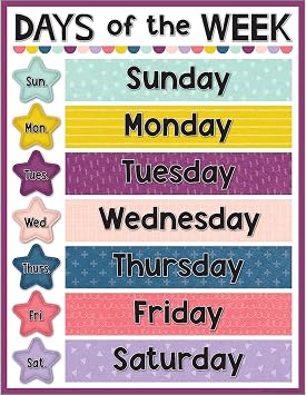 Teacher Created Resources Oh Happy Day Days of The Week Chart, 17" x 22"