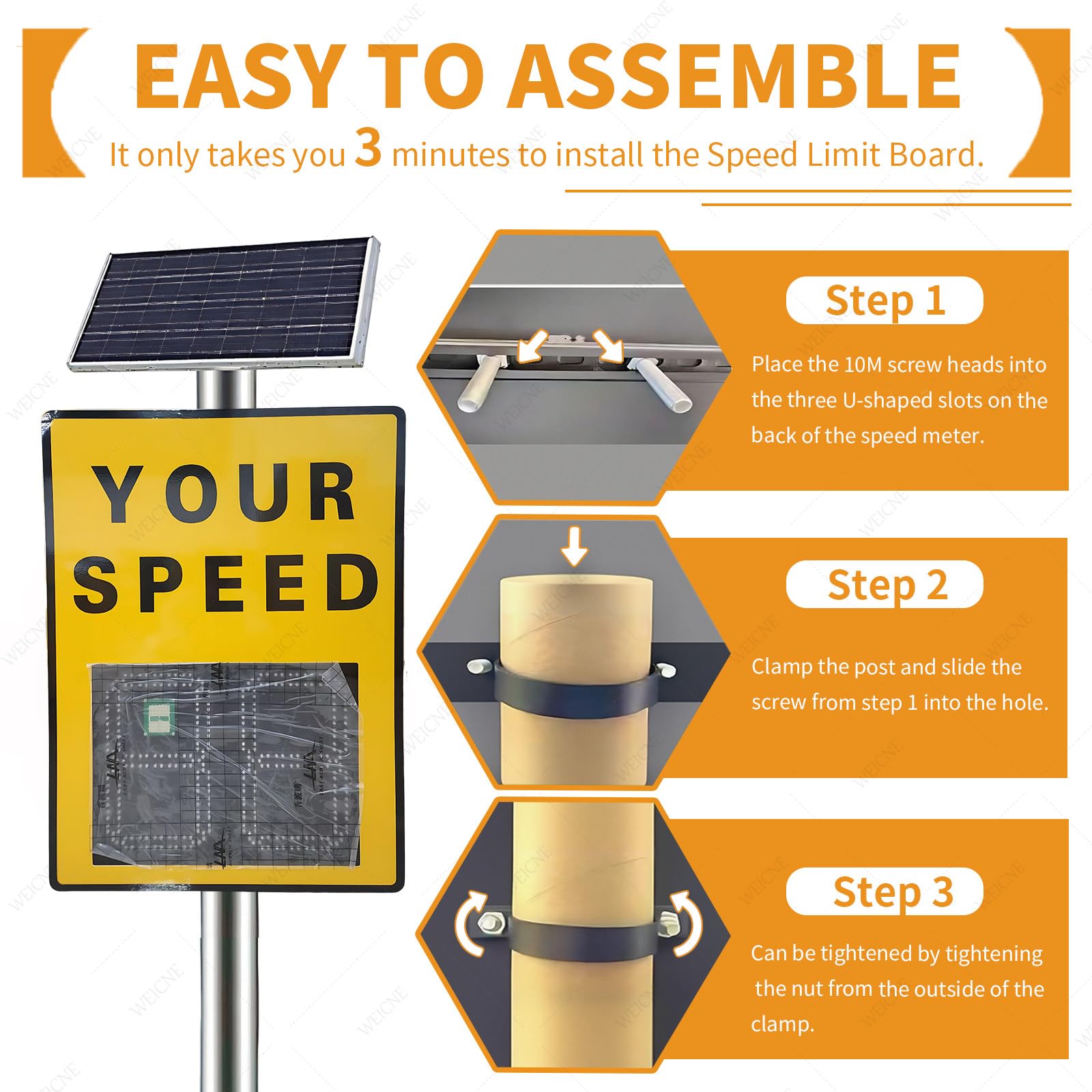 60 X 90Cm Señal De Límite De Velocidad con Radar Solar, con Control Remoto Y Accesorios, Señal Led De Retroalimentación De Radar, Señal De Advertencia De Tráfico