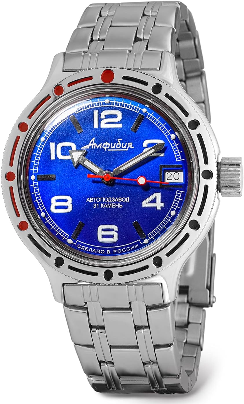 VOSTOK | Classic Amphibian Automatic Self-Winding Russian Diver Wrist Watch | WR 200 m | Amphibia 420432 |Fashion | Business | Casual Men's Watches