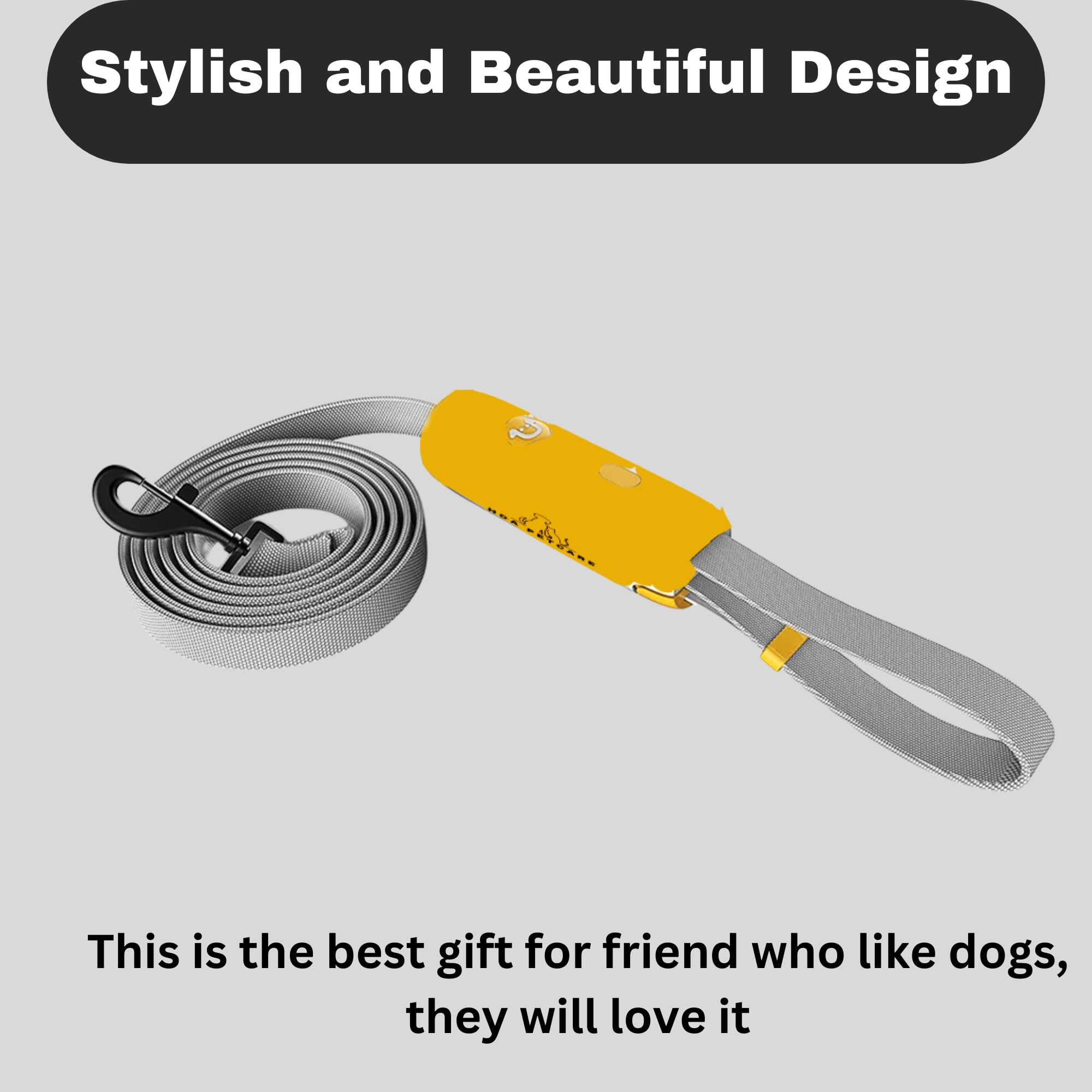 H&A Petcare Leads for Small And Medium Dogs Short Lead for Puppy 6ft Chew Proof Dog Lead, Anti-Lost Dog Leashes (Yellow) - Image 4