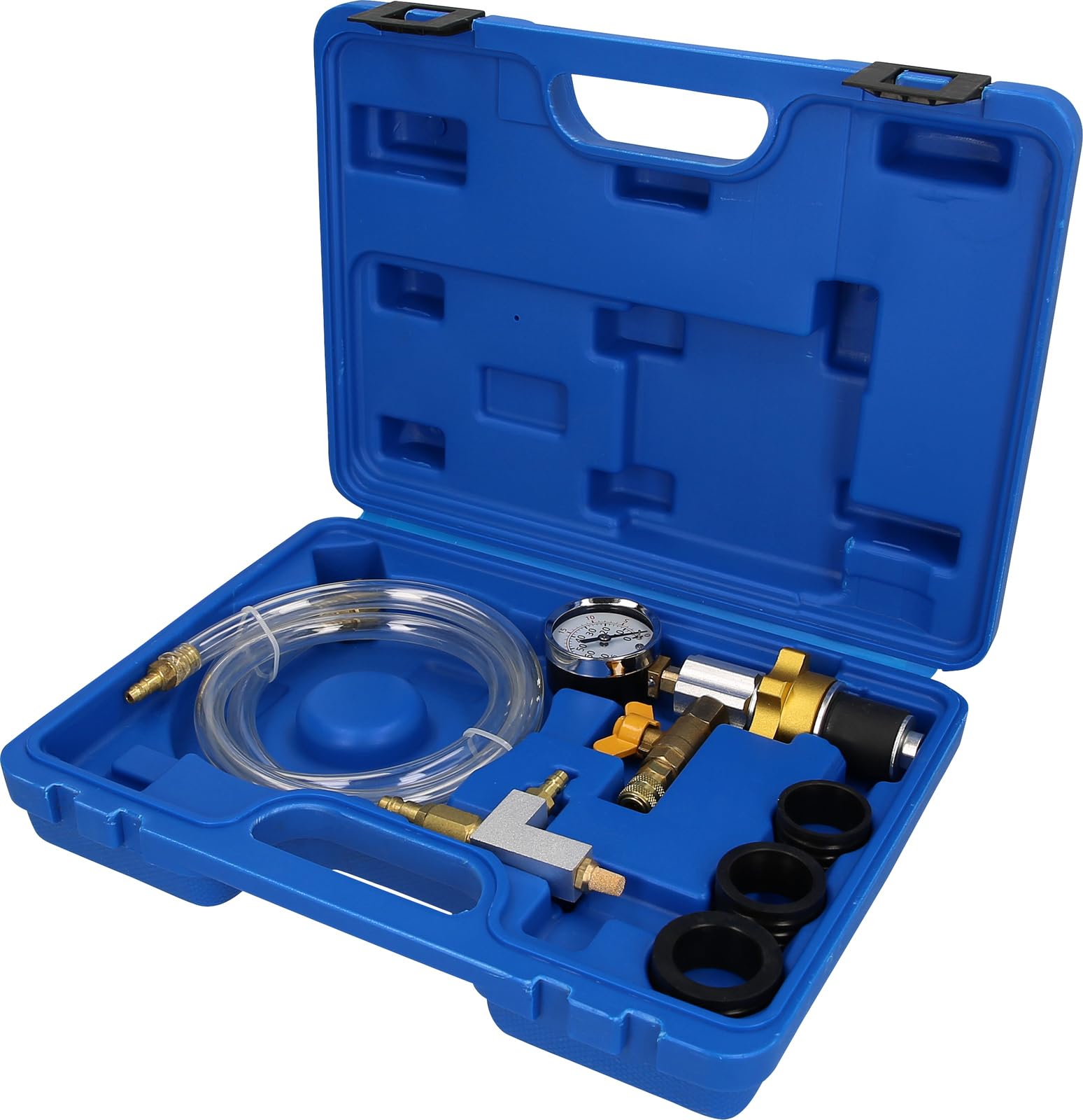 BRILLIANT TOOLS BT521050 Kühlsystem Befüll- und Entlüftungsgerät | 6-tlg. [Powered by KS TOOLS], Mit Stabilem Blauen Transportkoffer