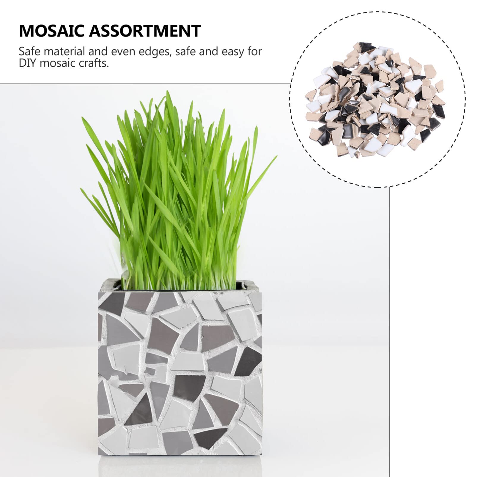DECHOUS Piastrelle di Ceramica per Mosaico DIY da 200g, Tessere Irregolari Smaltate Bordi Uniformi, per Decorazioni Creative in Casa e Parco