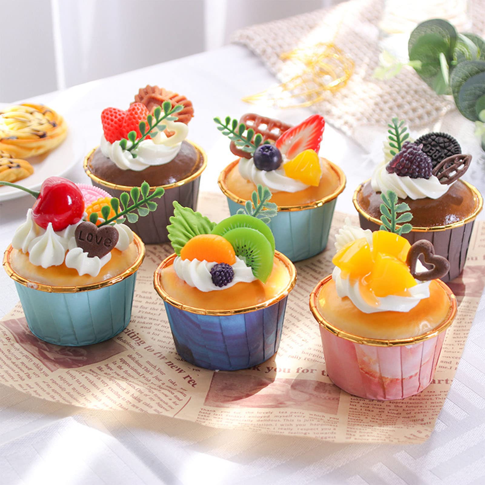 Faux Cupcake, 6 Pcs Fake Pastry, Faux Patisserie, Gateaux Decoratif, Modèle De Pain De Simulation, Accessoires De Photographie, Pour L'affichage, Modèle De Desserts De Cuisine à Domicil
