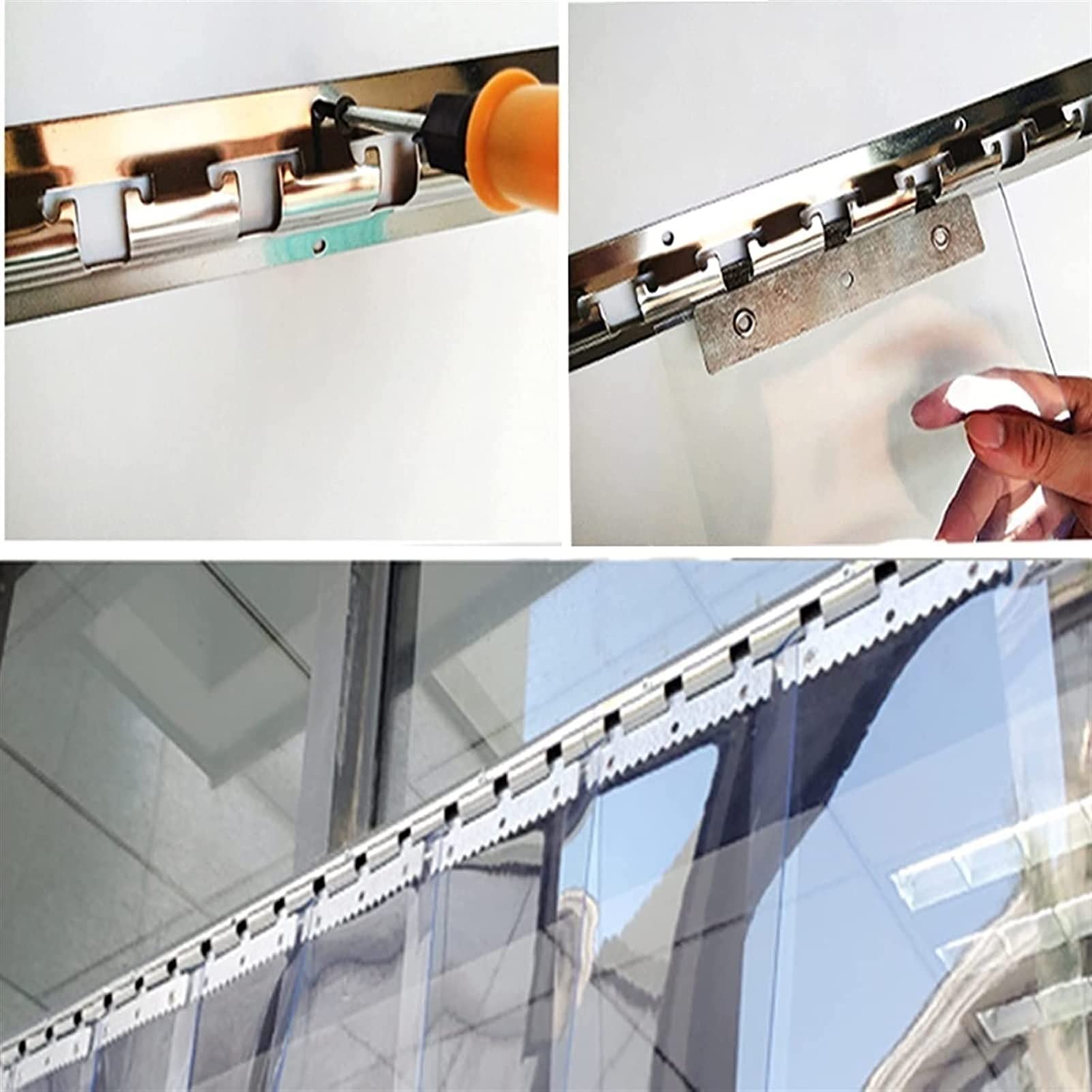 Cortinas de Lamas de PVC Transparente, Claro PVC El Plastico Láminas Industrial for Puertas de Almacén, Cámaras Frigoríficas Sótano Estable Mascota Casa