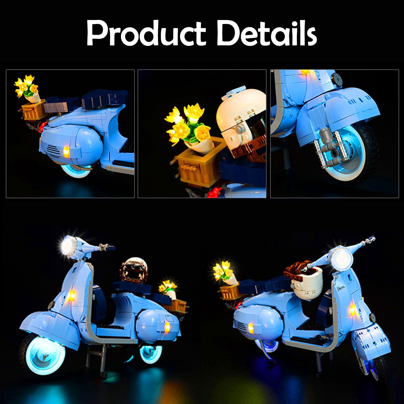 Only LED Lighting Set - Kyglaring Lights Set for Lego Creator Expert Vespa 125 10298 Model Kit - without Lego Set (RC Version) - Image 3