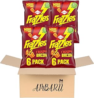 Smith's Smiths Frazzles Crispy Bacon Flavour Corn Snacks Pack of 6 x 4