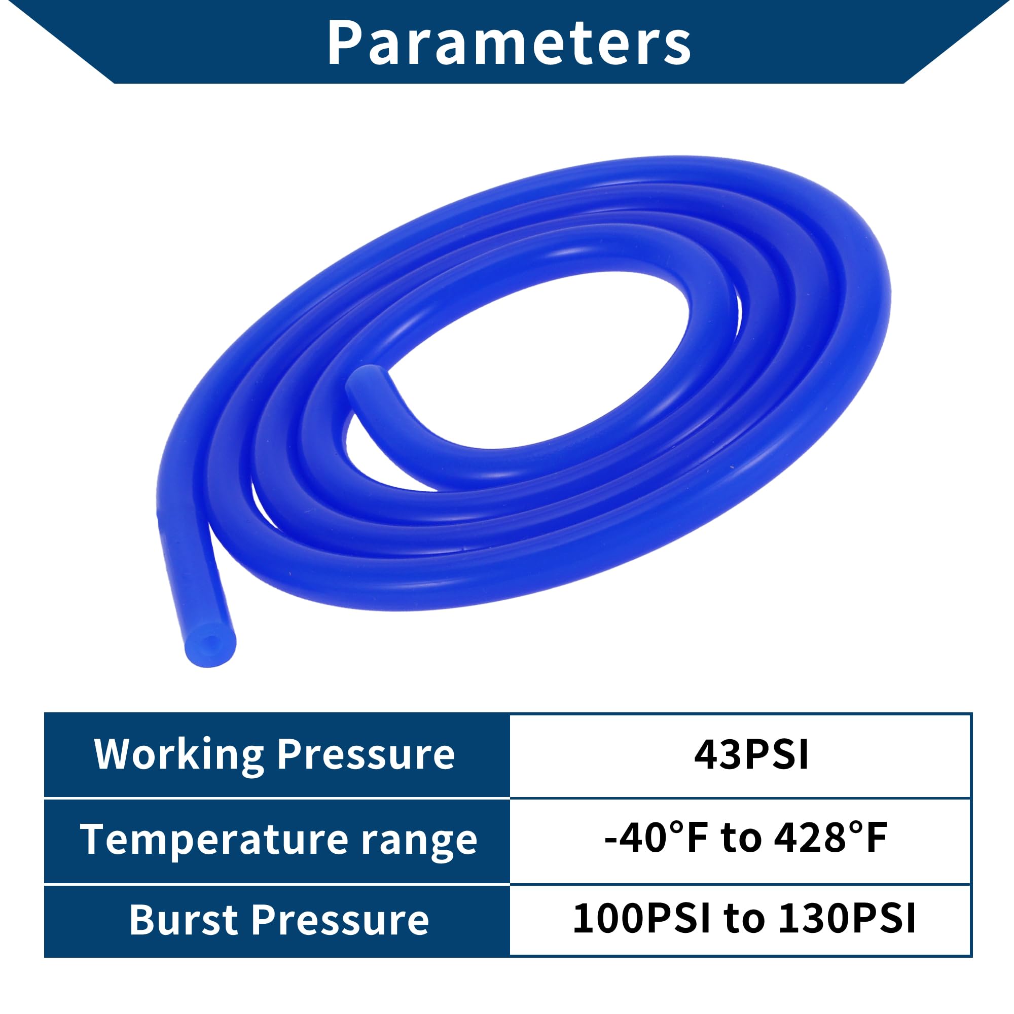 3 8 Hose 10FT ID: 3/8" / 10mm Silicone Vacuum Hose Tube High Performance Blue Universal 4 In Silicone Hose - Foto 7