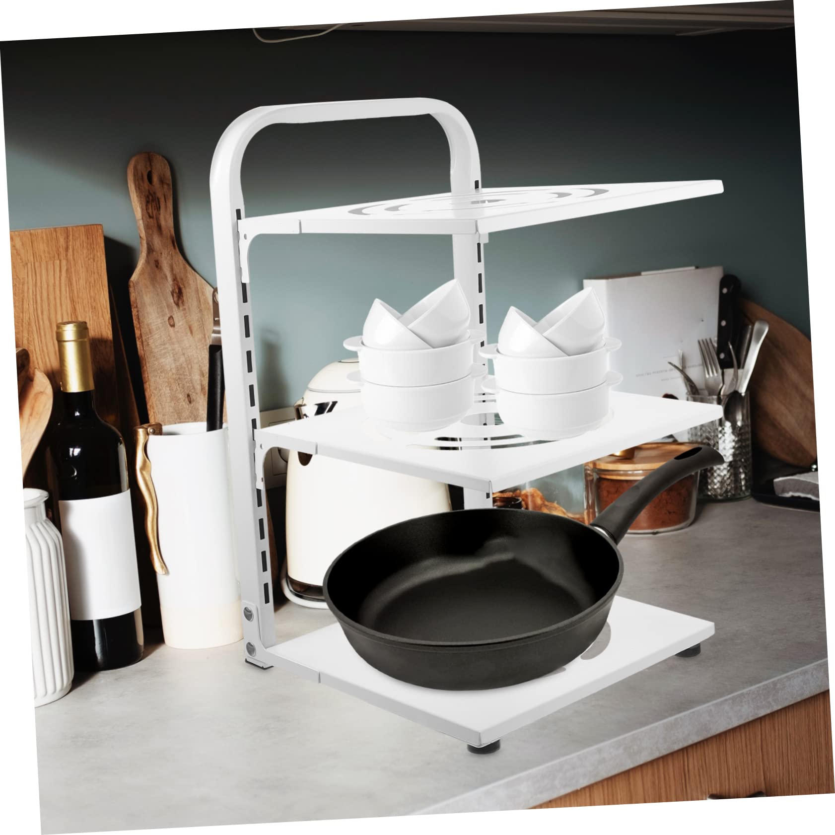 Griglia Per Padelle A 3 Livelli Per Impieghi Gravosi Contenitori Cucina Organizer Multistrato Regolabile Organizzatore Per Utensili Da Cucina