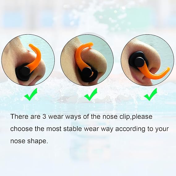 Zooshine Waterproof Swimming Nose Clips,10PCS Silicone Swim Nose Plugs for Kids(Age 6+) and Adults,Ideal for Lap Swimming,Training,Pool Use Keep Water Out of Nose
