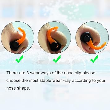 Zooshine Waterproof Swimming Nose Clips,10PCS Silicone Swim Nose Plugs for Kids(Age 6+) and Adults,Ideal for Lap Swimming,Training,Pool Use Keep Water Out of Nose