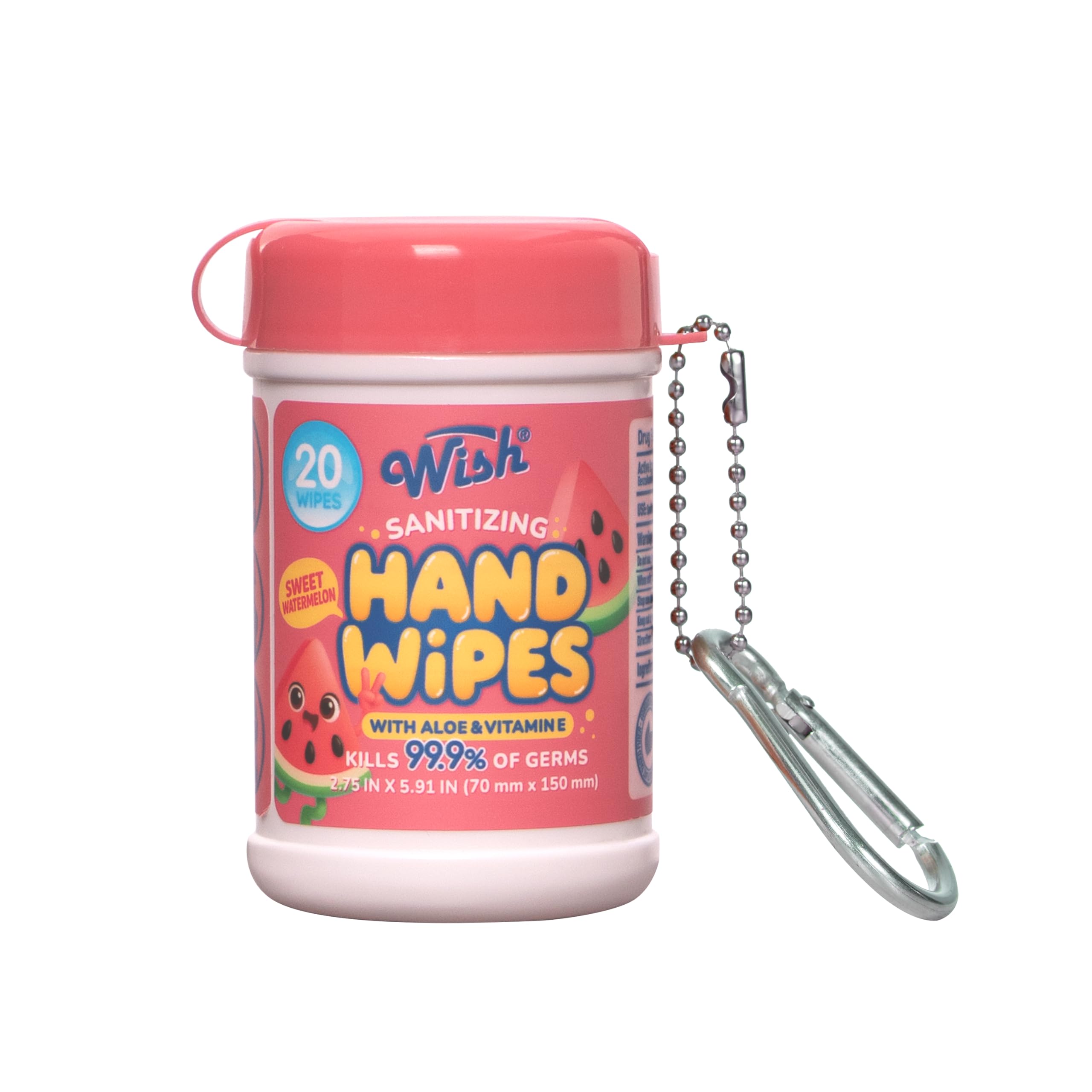 Amazon.com: Wish Hand Wipes Keychain 4 Pack, 20 Wipes Each, Travel