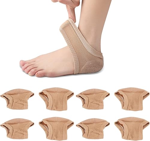 Miniatura 5 de CHICIRIS Calcetines hidratantes para el talón, 4 pares, calcetines de gel de spa sin dedos para el cuidado del tratamiento de pies, reparan talones